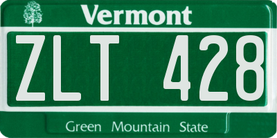 VT license plate ZLT428