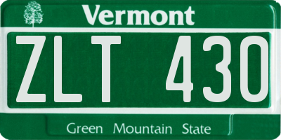 VT license plate ZLT430