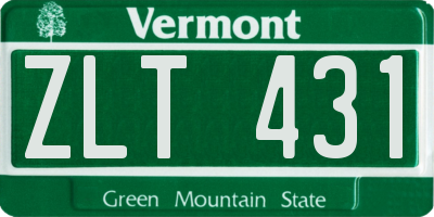 VT license plate ZLT431
