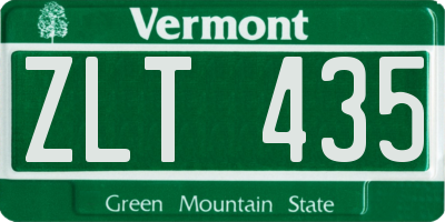 VT license plate ZLT435