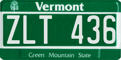VT license plate ZLT436