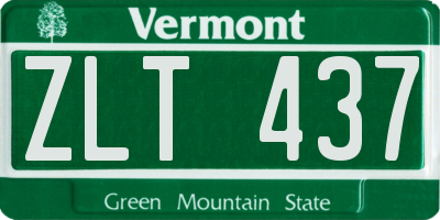 VT license plate ZLT437