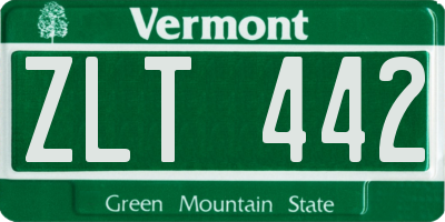 VT license plate ZLT442