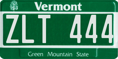VT license plate ZLT444