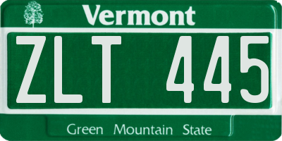 VT license plate ZLT445