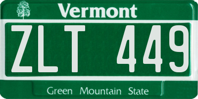 VT license plate ZLT449