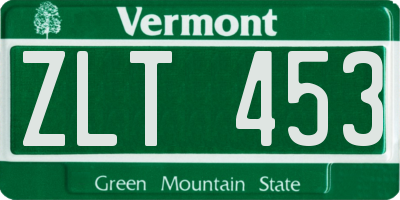 VT license plate ZLT453