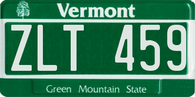 VT license plate ZLT459