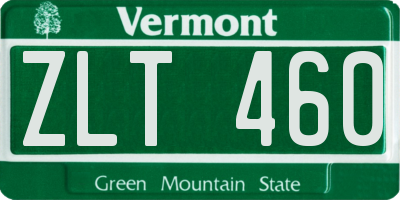 VT license plate ZLT460