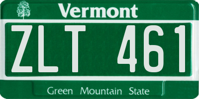 VT license plate ZLT461