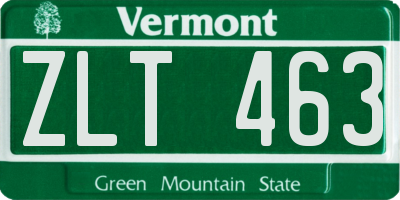 VT license plate ZLT463