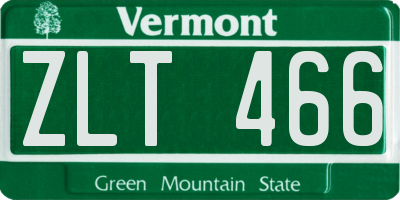 VT license plate ZLT466