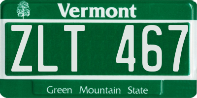 VT license plate ZLT467