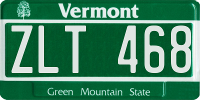 VT license plate ZLT468