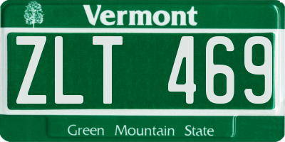 VT license plate ZLT469