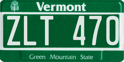 VT license plate ZLT470