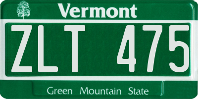 VT license plate ZLT475