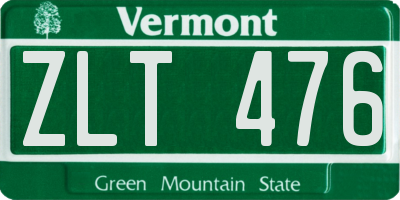 VT license plate ZLT476