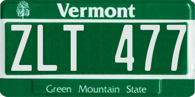 VT license plate ZLT477