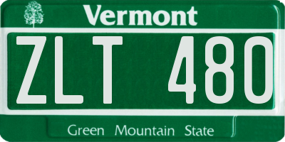 VT license plate ZLT480