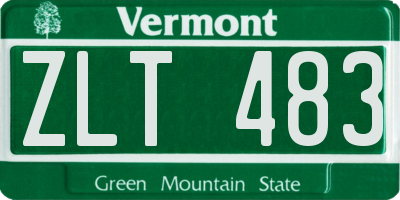VT license plate ZLT483