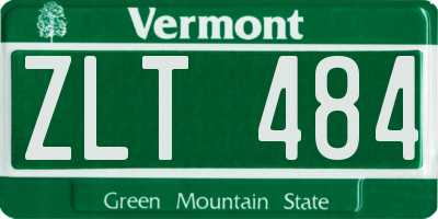 VT license plate ZLT484