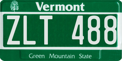VT license plate ZLT488