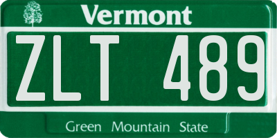 VT license plate ZLT489