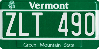 VT license plate ZLT490