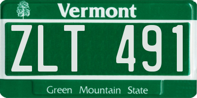 VT license plate ZLT491