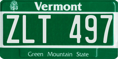 VT license plate ZLT497