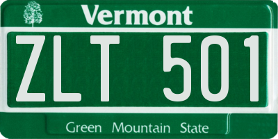 VT license plate ZLT501