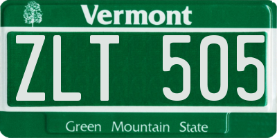 VT license plate ZLT505