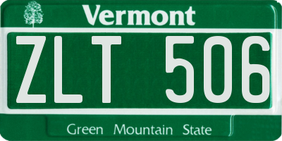 VT license plate ZLT506