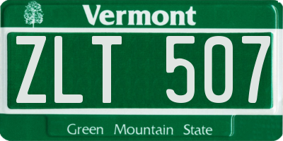 VT license plate ZLT507