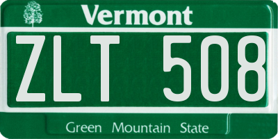 VT license plate ZLT508