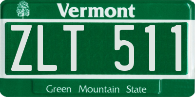 VT license plate ZLT511