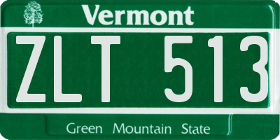 VT license plate ZLT513