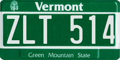 VT license plate ZLT514