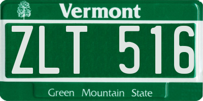 VT license plate ZLT516