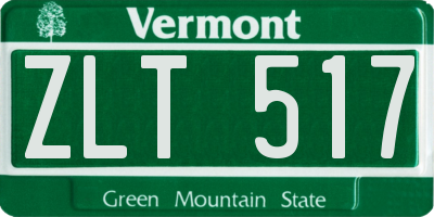 VT license plate ZLT517