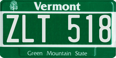 VT license plate ZLT518