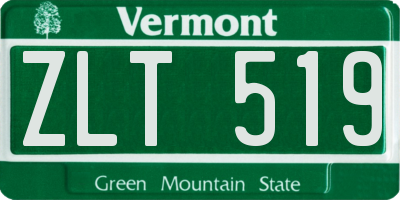 VT license plate ZLT519