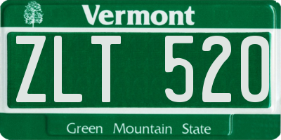 VT license plate ZLT520