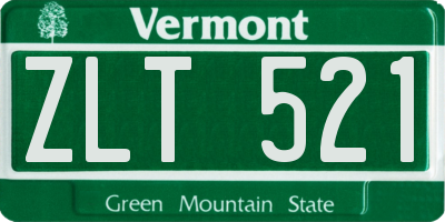 VT license plate ZLT521