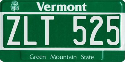 VT license plate ZLT525