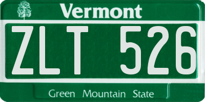 VT license plate ZLT526