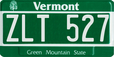 VT license plate ZLT527