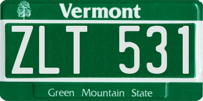 VT license plate ZLT531