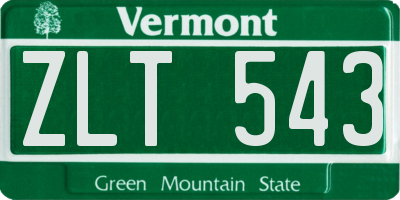 VT license plate ZLT543